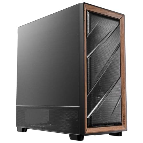 Image of Antec Flux SE Full Tower E-ATX PC Case with Solid Side Panel - Black/Wood
