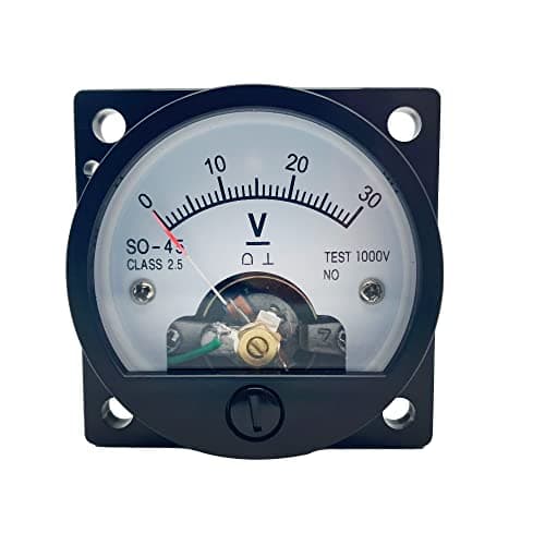 Image of LEPEVNEY Analog Dial Panel Meter Voltmeter Gauge SO-45 Round Current Measuring Ammeter DC 30V