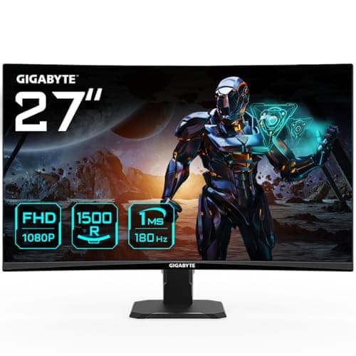 Image of Gigabyte GS27FC 27" FHD Curved Gaming Monitor - 1920 x 1080, 180Hz, 1, 250 cd/m², FreeSync Premium, HDR Ready, HDMI 2.0, DisplayPort 1.4