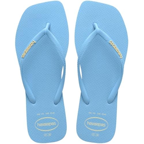 Image of Havaianas Women's Slim Square Logo Pop Up Sandals Flip-Flop, Lavendar Blue, 9/10 UK