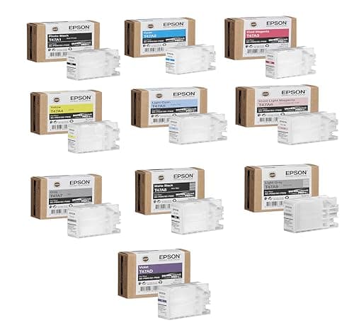 Image of Epson Original Ink Cartridges Complete Set Multipack T47A1, T47A2, T47A3, T47A4, T47A5, T47A6, T47A7, T47A8, T47A9, T47AD SureColor SC-P900, SC-P906