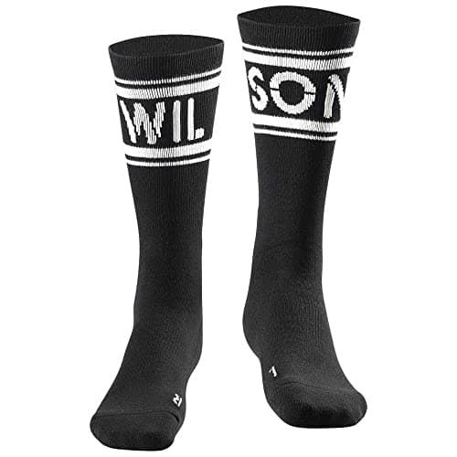Image of Wilson M Since 1914 Crew Sock 1Pr/PK Socks, Men, Black/White, M/L