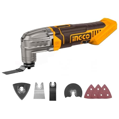 Image of INGCO 20V Cordless Multi-Tool (Body Only) Oscillating Multitool 5000-20000RPM with 8Pcs Accessory Kit for Sanding, Sawing, Cutting CMLI2022
