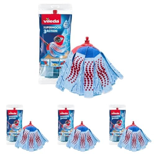 Image of Vileda SuperMocio 3 Action Mop Replacement Head (Pack of 4)