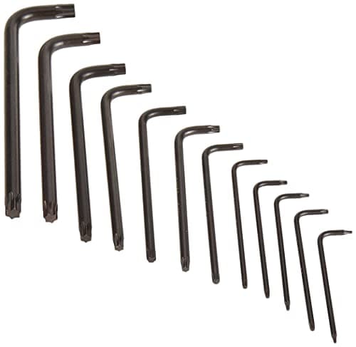 Image of Bahco 1995TORX/13T Hexagon Offset Screwdriver Set for Torx Head Screws, Black/Orange, Set of 13 Piece