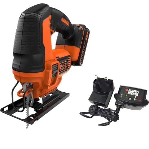 Image of BLACK+DECKER 18V Jigsaw with 1.5Ah Battery, 400mA Charger and 3 Blades in a Carton, BDCJS18C13-GB