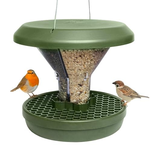 Image of Bird Feeders Hanging Station - Davos - Smart Bird Feeder - No Mess Bird Seed - Seed Tray - Gardening Gifts - Bird Watching Gifts - Bird Table - Robin Food - Blackbird