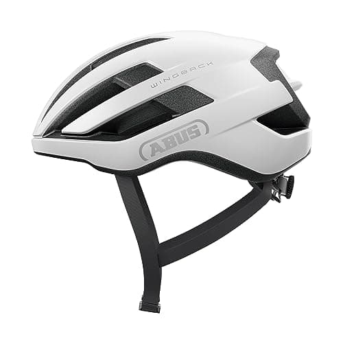 Image of ABUS WingBack Racing Bicycle Helmet - Simple Helmet for Sporty Riding in Everyday Use and Leisure Time for Adults and Teenagers - White, Size M