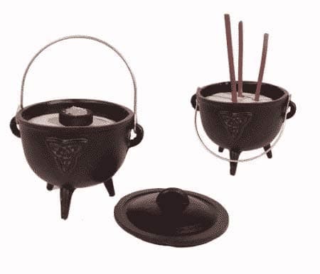 Image of Find Something Different Cast Iron Cauldron Incense Burner with Triquetra Symbol