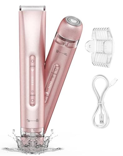 Image of Bikini Trimmer Women Lady Shavers for Women 2 in 1 Facial Hair Remover Painless Body Hair Trimmer for Face Legs Underarm Electric Shavers Razors Wet & Dry Use USB-C Pubic Hair Removal