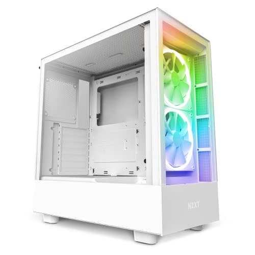 Image of NZXT H5 Elite - CC-H51EW-01 - ATX Mid Tower PC Gaming Case - Front I/O USB Type-C Port - Quick-Release Tempered Glass Side Panel - White