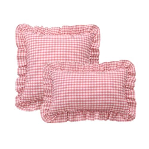 Image of Ruffled Pillowcase 1PC Plaid Print Cushion Cover Ruffle Pillowcase Soft Home Decor for Sofa Bedroom Living Room(Color 10,30x50cm)