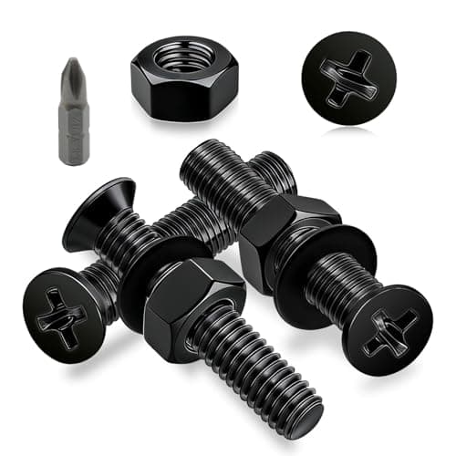Image of Ezitruz 50 Pcs Countersunk Screws Set, M4x30 mm Bolts Black Flat Head Machine Screws Phillips Carbon Steel Bolts with Nuts and Washers Fully Threaded for Home Furniture Doors Fences