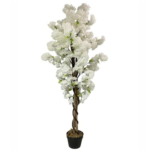 Image of Leaf Design UK Realistic Artificial Blossom Tree, White, 150cm