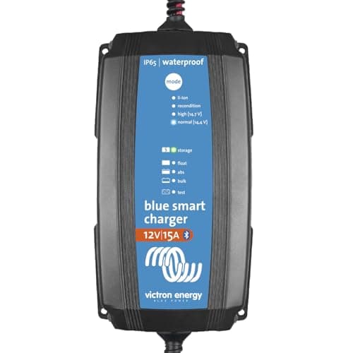 Image of Victron Energy Blue Smart IP65 Smart Car Battery Charger 12V 15A, Trickle Charger for Car Battery and Desulfator for Motorcycle, ATV, RV, Lithium and Deep Cycle Batteries, UK