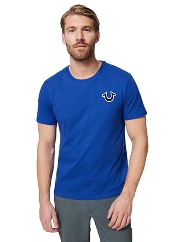 Image of True Religion Men's Buddha Logo Crew Neck Tee, Cobalt, L