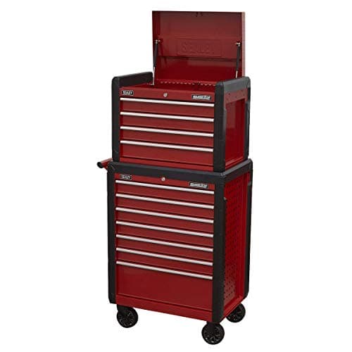 Image of Sealey Topchest 4 Drawer & Rollcab/Tool Chest on Wheels, 7 Drawer Combination - AP3411STACK