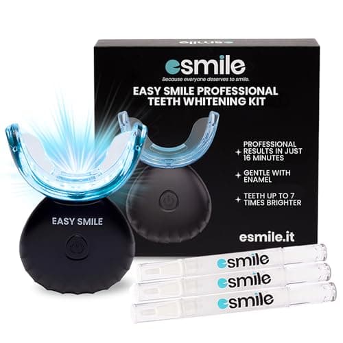 Image of ESMILE Teeth Whitening Kit with 16 LED Light – Professional Home Whitening System for Sensitive Teeth – Fast Stain Removal, Enamel Safe, Includes Whitening Gel