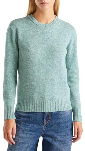Image of United Colors of Benetton Women's Maglia G/C M/L 103me1n23 Sweater, Green, M