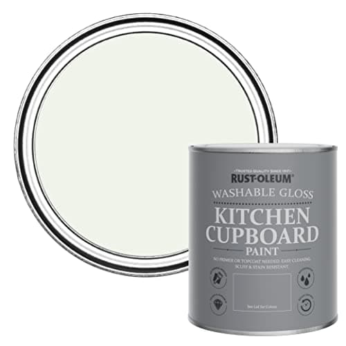 Image of Rust-Oleum White Kitchen Cupboard Paint in Gloss Finish - Steamed Milk 750ml