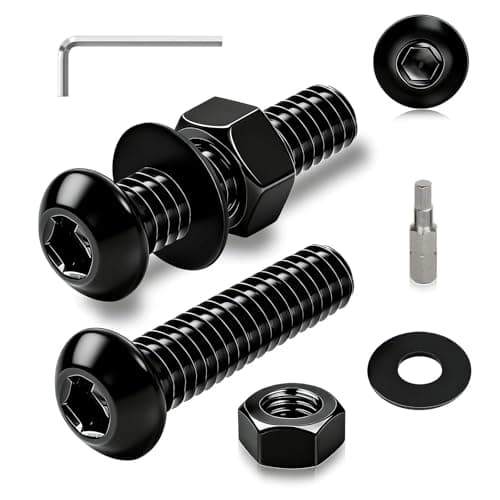 Image of Ezitruz M4 Nuts and Bolts Set, 35 Pcs Black Hex Socket Button Head Allen Screws M4x30 mm Machine Bolts ISO 7380 Fully Threaded Screw with Nuts and Washers for Furniture Machinery Bike