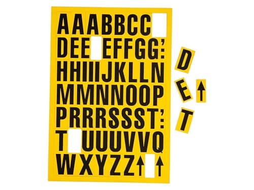 Image of Magnetic Letter and Number Sets, 43mm Tall A-Z and 0-9 Magnetic Letters and Numbers for Labeling (Yellow, Black Text, Letters)
