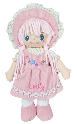 Image of Personalised Baby Girl Rag Doll Soft and Cuddly Princess Ragdoll (Pink Ragdoll)