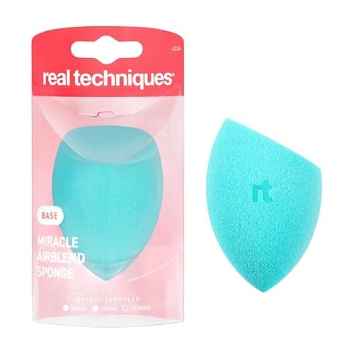 Image of Real Techniques Miracle Airblend Sponge, Matte Makeup Blending Sponge for Liquid, Cream & Powder, Medium to Full Coverage, Latex-Free Foam, Precision Tip, Cruelty-Free,1 Count