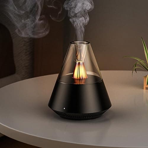 Image of MARZIUS Aroma Diffuser for Essential Oils, Portable Humidifier with Cool Mist and Warm Light Effect, Remote Control, 150 ml Capacity, for Bedroom, Office, Living Room, Yoga (Black)