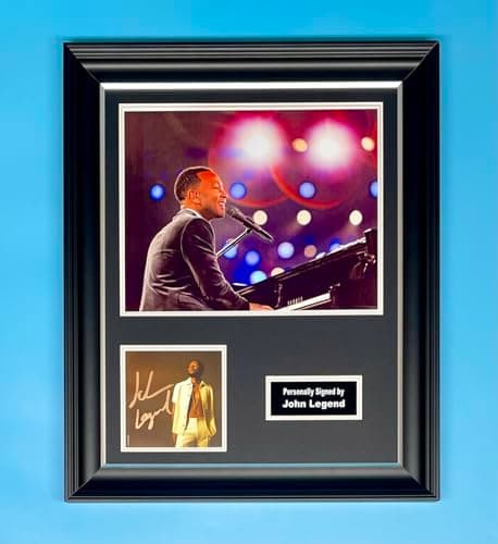 Image of John Legend Signed Photo In Luxury Handmade Wooden Frame & CD With AFTAL Member Certificate Of Authenticity Autograph Music Memorabilia Poster