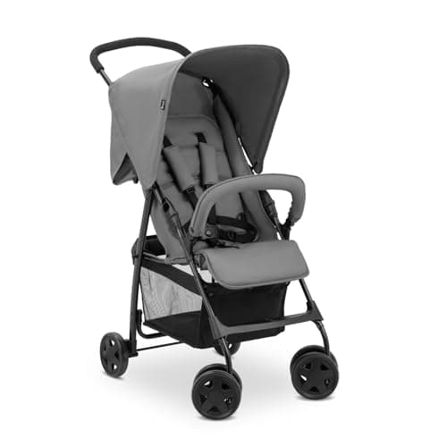 Image of hauck Sport, Grey - Super Lightweight Travel Pushchair with Raincover (only 5.9 kg) Compact & Foldable, Fully Reclining, XL Storage Basket, from Birth up to 15 kg