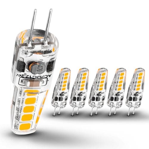 Image of G4 LED Bulb Warm White 2700K, Energy Saving, AC/DC 12V-24V, 2W Replacement 20W Halogen Bulb, Non-Dimmable, Non Flicker, G4 Bi-Pin LED Light Bulb for Home Lighting,Chandelier, Cabinet 220lm, Pack of 6