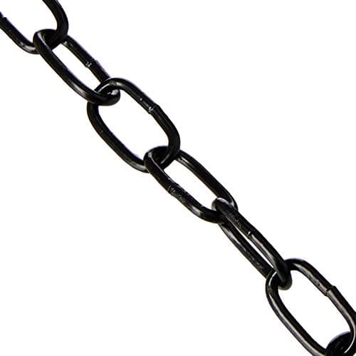 Image of Merriway BH01884 Medium Link Chain, 3 x 21 mm, 2 m Length-Black Welded 3 x 21mm Steel Metre