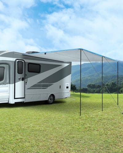 Image of SUPAREE Campervan Awning Sides Caravan Awnings Camper Van Awning Canopy Drive Away with 3 Different Keders Size 210D Oxford Anti-UV Waterproof for Car SUV 3.5 x 2.4m