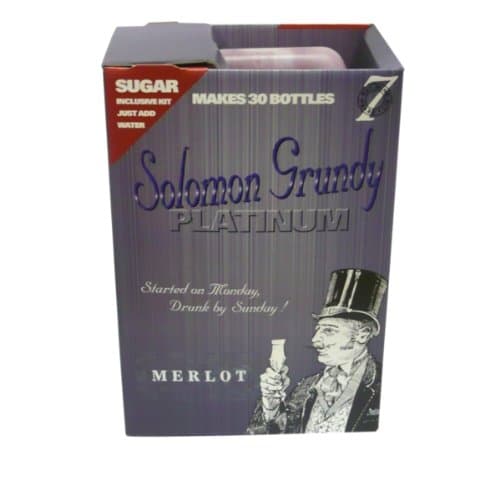 Image of Solomon Grundy Platinum 7 Day Wine Kit 30 Bottle - Merlot Home Made Homebrew Wine