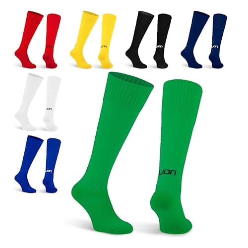 Image of LION SPORTSWEAR Plain Cub Football Socks – Kids & Adult Sizes – Multiple Colours – Comfortable & Durable Sports Socks - Green | Medium (UK 4-7)