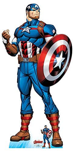 Image of STAR CUTOUTS SC1614 Captain America Lifesize Cardboard Cut Out with Mini - Perfect for Marvel Fans, Parties, and Events