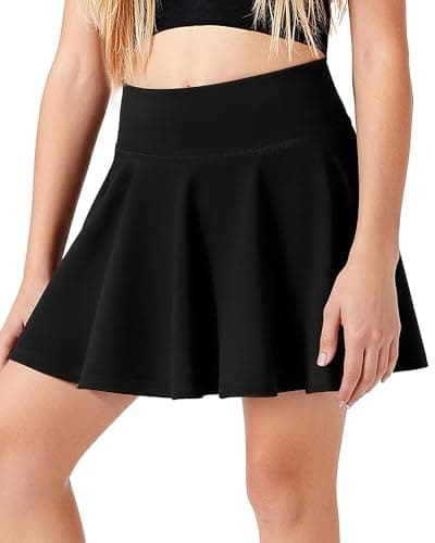 Image of KAKU NANU Black Skort for Girls School Tennis Skirt Ruffle High Waisted Skirt with Shorts Girls Clothes 12 13 Years
