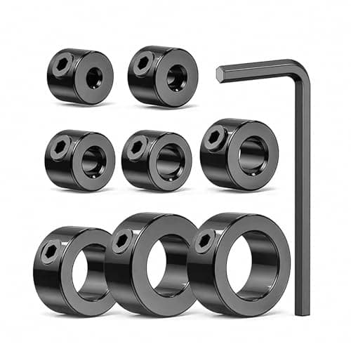 Image of 8 Piece Depth Stop Drill Bit,Drill Bit Stop Collar Set,3/4/5/6/8/10/12/16mm Precision Precision Drills Depth Gauge,Stops Collar Set Includes Allen Wrench to Tighten The Stops Set-Screws