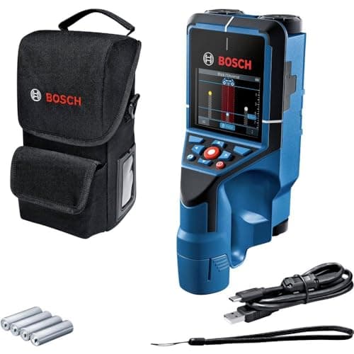 Image of Bosch Professional Wall Scanner D-tect 200 C (Detection of (Non-) Live Cables, Metal, Plastic Pipes, Wooden Studs and Cavities, USB-C™ Cable, 4X AA Batteries, Protective Bag)