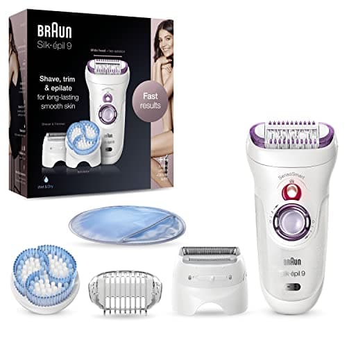 Image of Braun Silk-épil 9, Epilator for Women for Long Lasting Hair Removal, 4 Extras, Pouch, Cooling Glove, 9-735