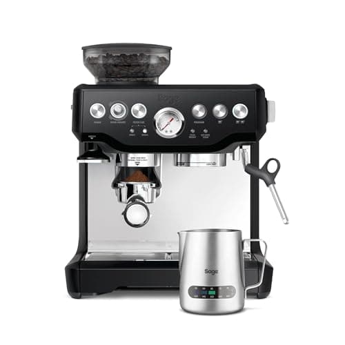 Image of Sage - The Barista Express - Bean to Cup Coffee Machine with Grinder and Manual Milk Frother - 16 Grind Settings, 15 Bar Pump, PID Temp Control - With Temperature Controlled Milk Jug, Black Truffle
