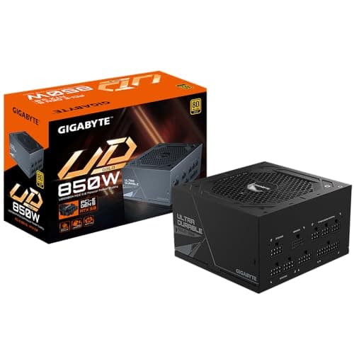 Image of Gigabyte UD850GM PG5 80 Plus Gold Fully Modular 850w PCIe 5.0 Power Supply Unit (Rev 2.0), ATX 3.0, 12VHPWR GPU Connector, Flat Cables, 5 Year Warranty
