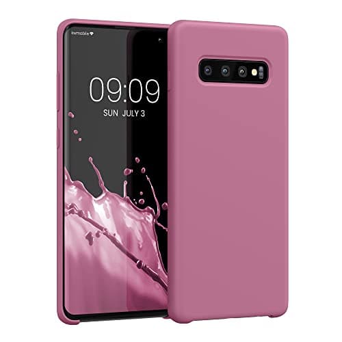 Image of kwmobile Case for Samsung Galaxy S10 Plus / S10+ Case - Soft Cover - Shockproof Silicone - Wireless Charging Dark Rose