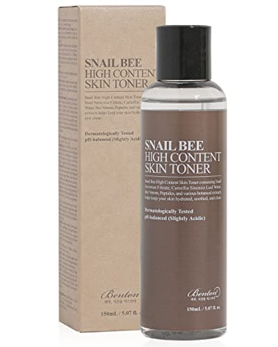 Image of BENTON Snail Bee High Content Skin Toner 150ml (5.07 fl. oz.) - Snail Secretion Filtrate & Green Tea Water Contained Moisturizing & Soothing Toner for Oily, Acne-Prone Skin, Dermatologically Tested
