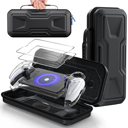 Image of FYOUNG Accessories Bundle for PlayStation Portal, Carry Case with Hard Clear Cover & Screen Protector, Portable Storage Protection Travel Handbag for PS Portal Remote Player-Gift Box Edition