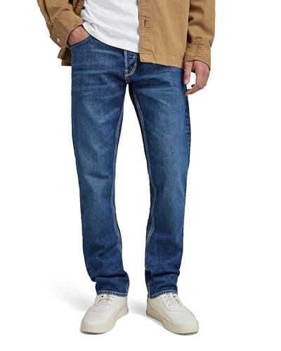 Image of G-Star Men's Mosa Straight Jeans, Blue (faded atlantic ocean D23692-C052-G119), 32W / 34L