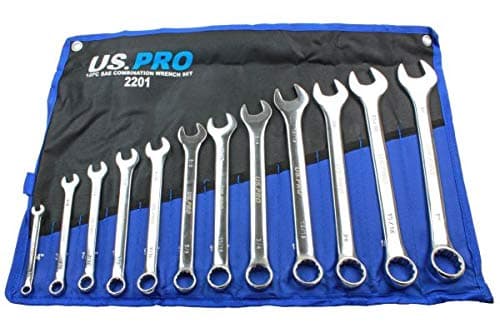 Image of US PRO 11pc Imperial/SAE/AF Combination Spanner Wrench Set 3/8" - 1" 2201