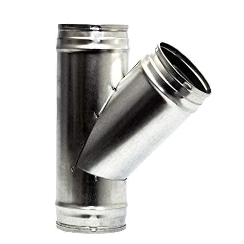 Image of Vent Systems Ø100mm / 4" Inch T-Shape Duct Connector, Splitter – 3-Way Round Galvanised Steel Pipe Adapter for Airflow, Ventilation, HVAC, Vent Hose – Durable Metal Duct Fitting – Ducting Joint
