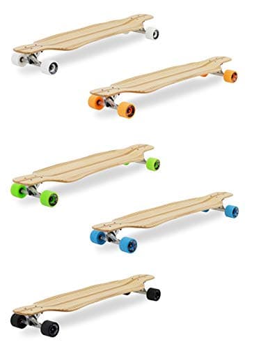 Image of Two Bare Feet 'The Larry' 39in Pintail Bamboo Series Premium Longboard Skateboard (Green wheels)